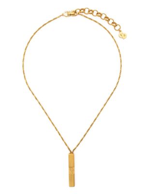 Christian Dior 2000s rectangular logo-plaque necklace - Gold
