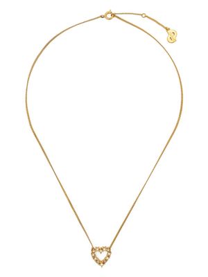Christian Dior 2000s rhinestone-embellished heart-charm necklace - GOLD TONE
