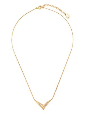 Christian Dior 2000s rhinestone-embellished V-shaped necklace - Gold