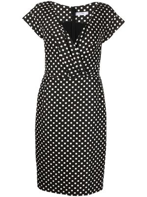 Christian Dior 2000s squared polka dot-print dress - Black