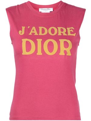 Christian Dior 2002 pre-owned slogan-print tank top - Pink