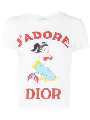 Christian Dior 2002 slogan-print cotton T-shirt - White