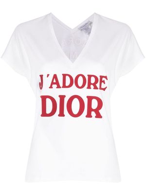 Christian Dior 2003 pre-owned J'Adore Dior V-neck T-shirt - White