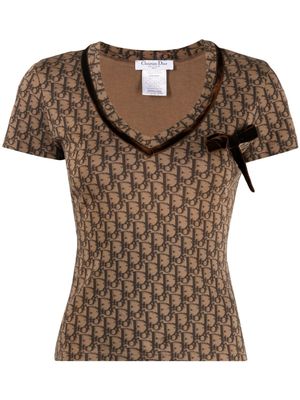 Christian Dior 2005 pre-owned Trotter cotton top - Brown