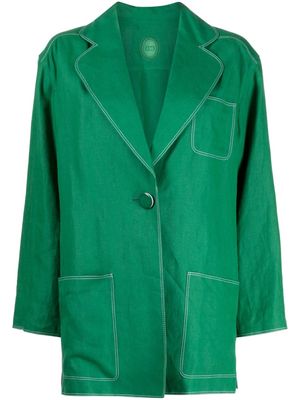 Christian Dior 2006 pre-owned single-button linen blazer - Green