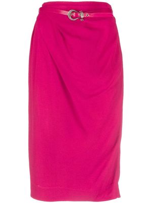 Christian Dior 2010 pre-owned belted draped skirt - Pink