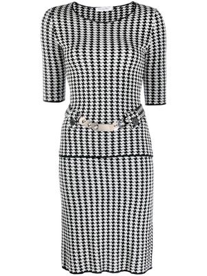 Christian Dior 2010 pre-owned houndstooth-pattern top and skirt set - Black
