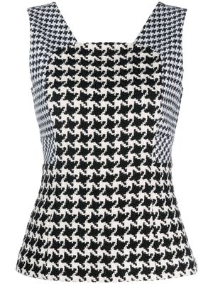 Christian Dior 2010 pre-owned houndstooth top - Black