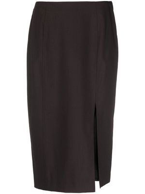 Christian Dior 2010 pre-owned side-slit midi skirt - Browns