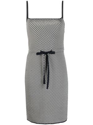 Christian Dior 2010s geometric pattern drawstring dress - Black