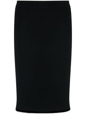 Christian Dior 2010s pre-owned distressed hem pencil skirt - Black