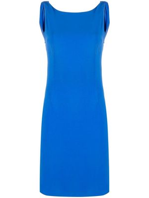 Christian Dior 2010s pre-owned draped back sleeveless dress - Blue