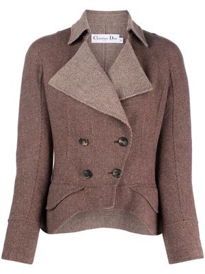 Christian Dior 2010s pre-owned flared-hem wool jacket - Brown