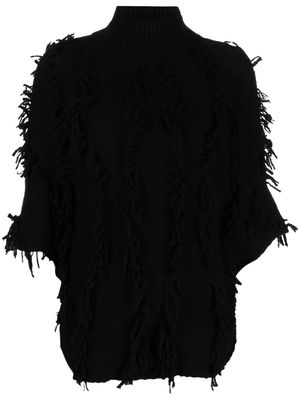 Christian Dior 2010s pre-owned fringed knitted top - Black