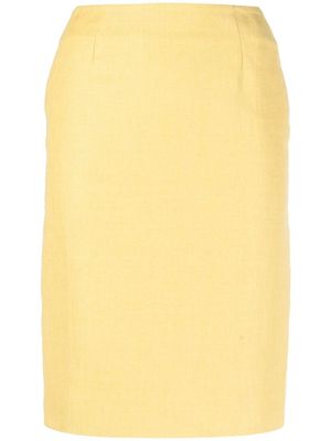 Christian Dior 2010s pre-owned high-waist pencil skirt - Yellow