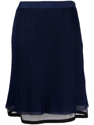 Christian Dior 2010s pre-owned mesh layered skirt - Blue