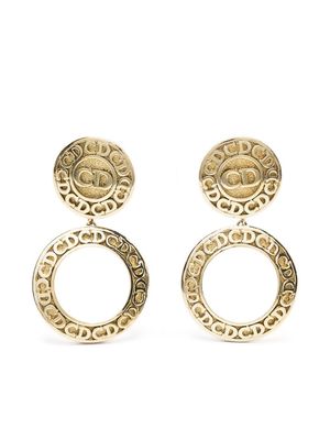 Christian Dior logo clip-on earrings - Gold