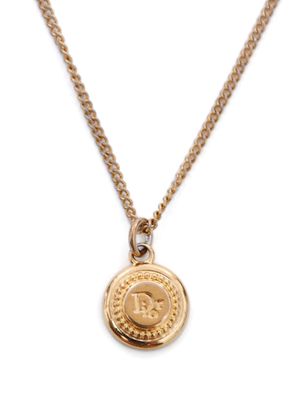 Christian Dior logo-medallion chain necklace - Gold