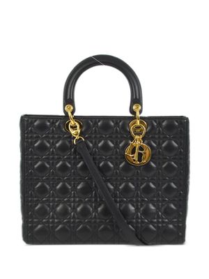 Christian Dior Pre-Owned 2002 large Cannage Lady Dior two-way handbag - Black