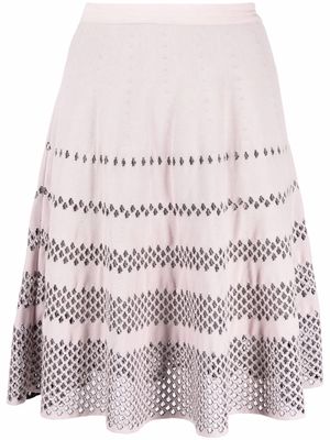 Christian Dior Pre-Owned 2010s pre-owned perforated A-line skirt - Purple