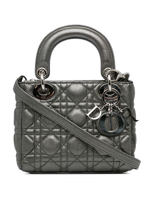 Christian Dior Pre-Owned 2011 pre-owned mini Cannage Lady Dior two-way handbag - Grey