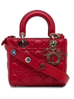 Christian Dior Pre-Owned 2017 small Cannage Lady Dior My ABCdior two-way bag - Red