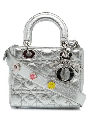 Christian Dior Pre-Owned 2018 small Cannage Lady Dior My ABC bag - Silver
