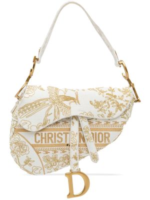 Christian Dior Pre-Owned 2022 Toile de Jouy Saddle shoulder bag - White