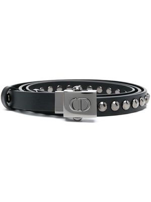 Christian Dior pre-owned CD-buckle studded belt - Black