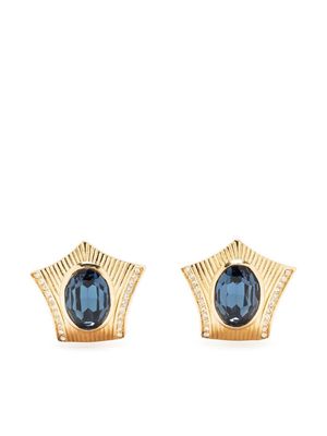 Christian Dior pre-owned crystal-embellished clip-on earrings - Gold