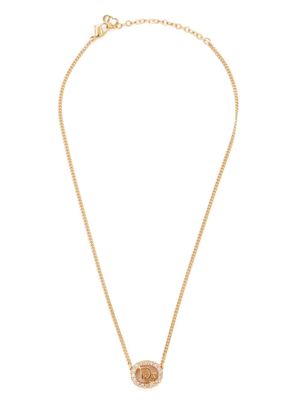 Christian Dior Pre-Owned crystal-embellished logo necklace - Gold