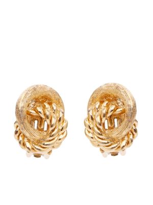 Christian Dior Pre-Owned intertwined sculpted clip-on earrings - Gold