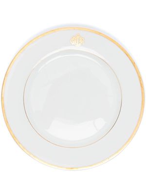 Christian Dior pre-owned logo-stamped porcelain dessert plate - White