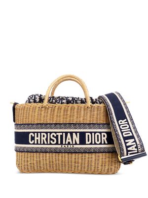 Christian Dior pre-owned Oblique Wicker basket bag - Neutrals