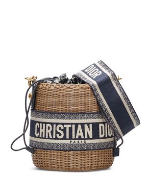 Christian Dior pre-owned Oblique Wicker bucket bag - Brown