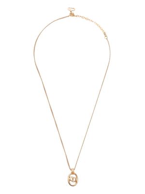 Christian Dior pre-owned oval CD pendant necklace - Gold
