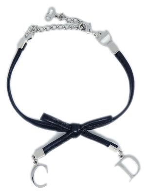 Christian Dior Pre-Owned pre-owned Bow leather bracelet - Black