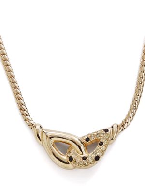 Christian Dior Pre-Owned pre-owned Curve crystal-embellished necklace - Gold