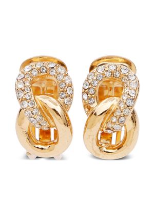 Christian Dior Pre-Owned pre-owned link clip-on earrings - Gold