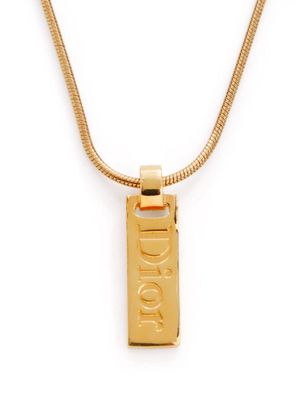 Christian Dior Pre-Owned pre-owned logo pendant necklace - Gold
