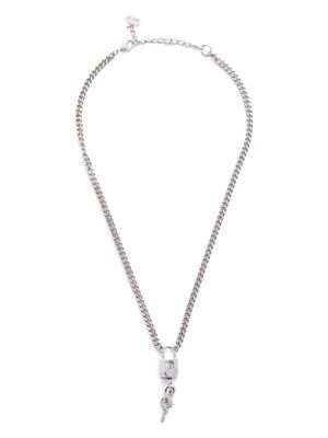 Christian Dior Pre-Owned pre-owned padlock pendant necklace - Silver