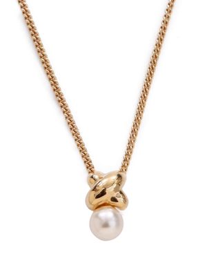 Christian Dior Pre-Owned pre-owned pearl pendant necklace - Gold