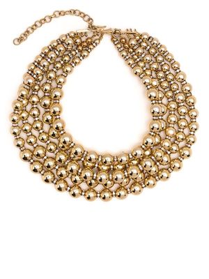 Christian Dior pre-owned rhinestone-embellished beaded necklace - Gold