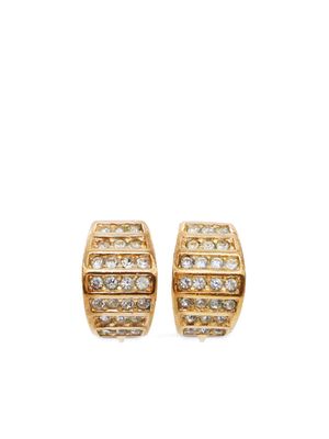 Christian Dior pre-owned rhinestone-embellished clip-on earrings - Gold