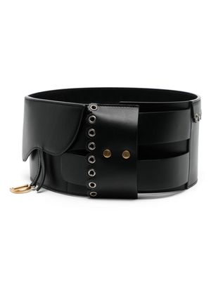 Christian Dior pre-owned Saddle leather waist belt - Black