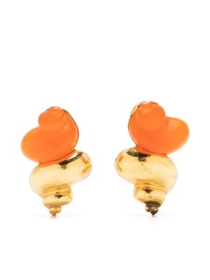 Christian Dior pre-owned shell earrings - Gold