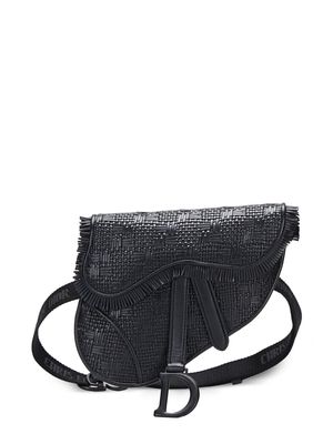 Christian Dior pre-owned Ultra Matte Woven Saddle belt bag - Black
