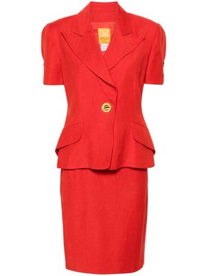 Christian Lacroix Pre-Owned 1980s single-breasted blazer and skirt set - Orange