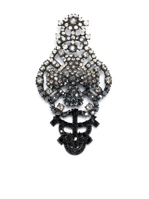 Christian Lacroix Pre-Owned 1990s rhinestone-embellished skull brooch - Black