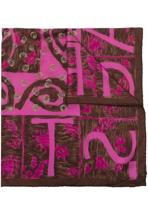 Christian Lacroix Pre-Owned 2000s abstract-print silk scarf - Brown